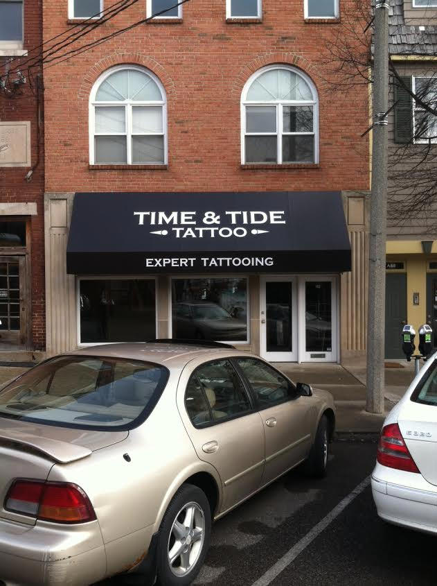 Awnings - Time & Tide Tattoo in Bloomington, Indiana