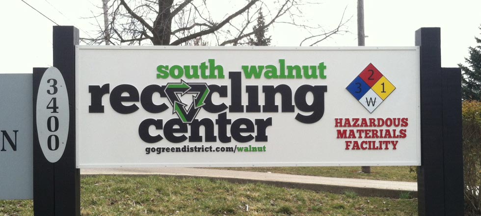 South Walnut Recycling Center Sign by Delphi Signs