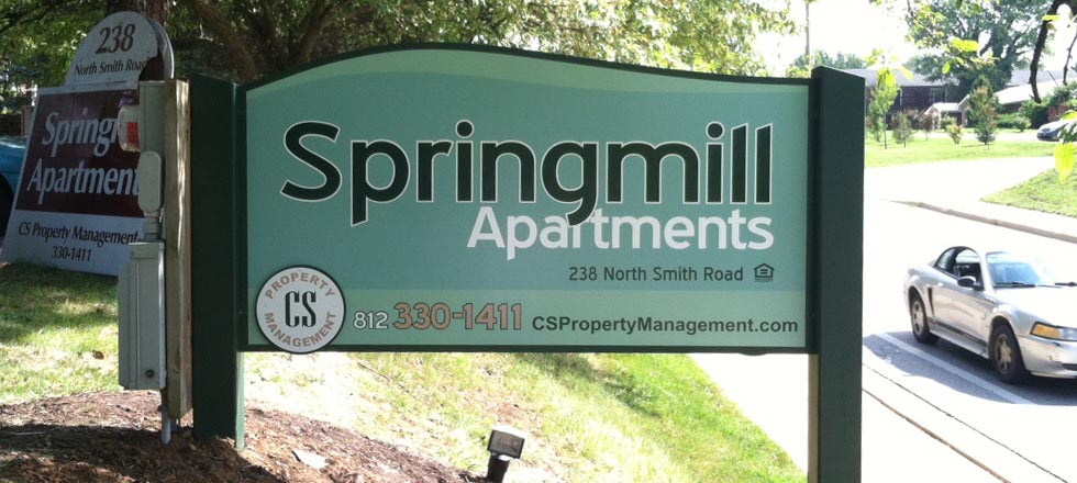 Springmill Apartments Sign by Delphi Signs