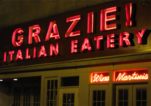 Channel Lettering Signs - Grazie Italian Eatery in Bloomington, Indiana